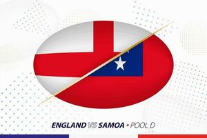 rúgbi Combine entre Inglaterra e samoa, conceito para rúgbi torneio. vetor