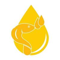 peixe óleo ícone logotipo, ilustração Projeto modelo vetor. vetor