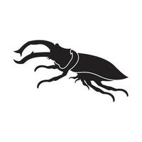 chifre besouro ícone logotipo, ilustração Projeto modelo vetor. vetor