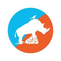 rinoceronte ícone logotipo, ilustração Projeto modelo. vetor