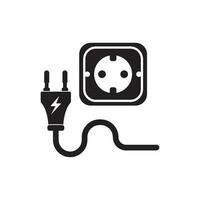 elétrico plugue ícone logotipo ilustração Projeto modelo. vetor