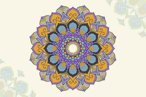 vetor decorativo pupa e amarelo mandala ilustração com mandala fundo. arabesco padronizar árabe islâmico estilo Projeto