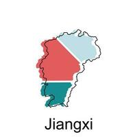 mapa do Jiangxi Alto qualidade é uma província do China mapa, Preto e branco detalhado esboço regiões do a país. vetor ilustração modelo