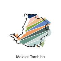 ma'alot tarshiha mapa ícone vetor ilustração Projeto modelo, estilizado vetor Israel mapa mostrando grande cidades