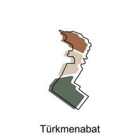 turkmenabat mapa em branco fundo ilustração Projeto modelo, mapa internacional vetor modelo com esboço gráfico esboço estilo, adequado para seu companhia
