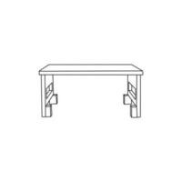 dobrando mesa minimalista mobília linha arte vetor, minimalista ilustração Projeto vetor