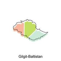 mapa do gilgit Baltistan moderno com esboço estilo vetor projeto, mundo mapa internacional vetor modelo