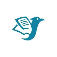 animal pássaro livro papel criativo abstrato o negócio moderno logotipo vetor