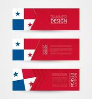 conjunto do três horizontal faixas com bandeira do Panamá. rede bandeira Projeto modelo dentro cor do Panamá bandeira. vetor