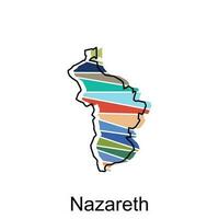 nazareth mapa ícone vetor ilustração Projeto modelo, estilizado vetor Israel mapa mostrando grande cidades