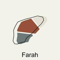 mapa do farah província do Afeganistão linha moderno ilustração projeto, elemento gráfico ilustração modelo vetor