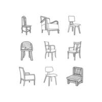 conjunto mobília do cadeira ícone vetor, logotipo coleção inspiração Projeto modelo, adequado para seu companhia vetor