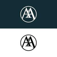 carta aa dentro círculo logotipo projeto, logotipo vetor Projeto. abstrato, desenhos conceito, logotipos, logótipo elemento para modelo.