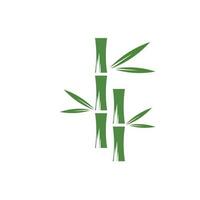 bambu com modelo de vetor de ilustração de logotipo de folha verde