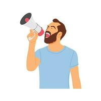 vetor ilustração conceito do uma pessoa gritando com uma Alto-falante megafone