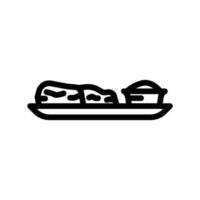 teriyaki frango japonês Comida linha ícone vetor ilustração