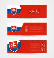 conjunto do três horizontal faixas com bandeira do Eslováquia. rede bandeira Projeto modelo dentro cor do Eslováquia bandeira. vetor
