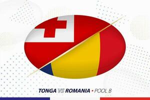 rúgbi Combine entre tonga e romênia, conceito para rúgbi torneio. vetor