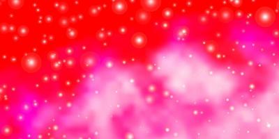 padrão de vetor vermelho claro com estrelas abstratas brilhando ilustração colorida com padrão de estrelas pequenas e grandes para embrulhar presentes