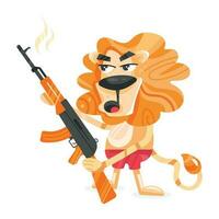 na moda leão arma de fogo vetor