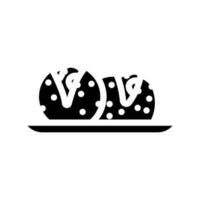 takoyaki japonês Comida glifo ícone vetor ilustração
