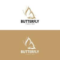 logotipo da borboleta, design animal com belas asas, animais decorativos, marcas de produtos vetor