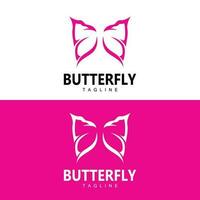 logotipo da borboleta, design animal com belas asas, animais decorativos, marcas de produtos vetor