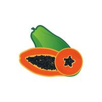 design de logotipo de mamão, vetor de frutas vitamínicas, ícone de ilustração de marca de produtos de frutas