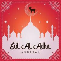 eid al adha Mubarak islâmico festival cumprimento Projeto modelo vetor