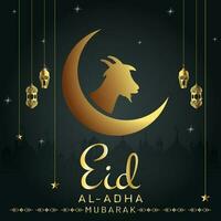 eid al adha Mubarak islâmico festival cumprimento Projeto modelo vetor