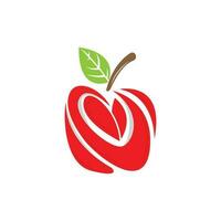 maçã logotipo. vetor Fazenda fresco doce vermelho fruta, Projeto com simples linhas, ilustração símbolo