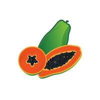 design de logotipo de mamão, vetor de frutas vitamínicas, ícone de ilustração de marca de produtos de frutas