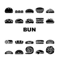pão pão hamburguer Hamburger ícones conjunto vetor