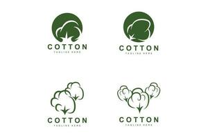 algodão logotipo, suave algodão flor Projeto vetor natural orgânico plantas vestuário materiais e beleza têxteis