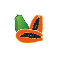 design de logotipo de mamão, vetor de frutas vitamínicas, ícone de ilustração de marca de produtos de frutas