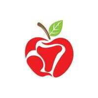 maçã logotipo. vetor Fazenda fresco doce vermelho fruta, Projeto com simples linhas, ilustração símbolo