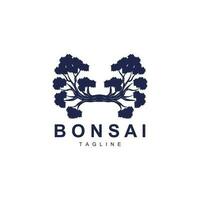 bonsai árvore logotipo. simples minimalista silhueta projeto, plantar vetor, ícone ilustração elemento vetor