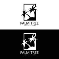 coco árvore logotipo, Palma árvore pôr do sol de praia vetor, elegante minimalista simples projeto, símbolo modelo ícone vetor