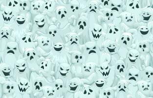 fundo de vetor de padrão de fantasmas de halloween dos desenhos animados
