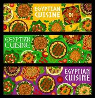 egípcio cozinha refeições horizontal vetor faixas