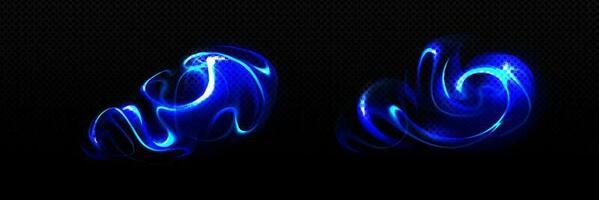 azul néon energia viga ondulação jogos vetor efeito