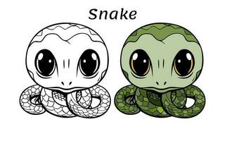fofa serpente animal coloração livro ilustração vetor