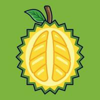 durian fruta desenho animado vetor ícone ilustração. Comida fruta ícone conceito isolado Prêmio vetor. plano desenho animado estilo adequado para rede aterrissagem página, bandeira, adesivo, fundo