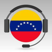 Venezuela bandeira com fones de ouvido, Apoio, suporte placa. vetor ilustração.