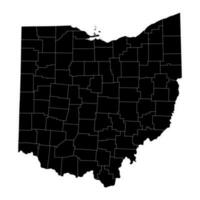 ohio Estado mapa com condados. vetor ilustração.