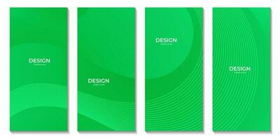 conjunto do brochuras com abstrato verde gradiente orgânico fundo vetor