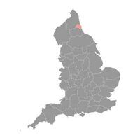 Tyne e vestem mapa, cerimonial município do Inglaterra. vetor ilustração.