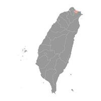 Keelung município mapa, município do a república do China, Taiwan. vetor ilustração.