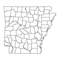 Arkansas Estado mapa com condados. vetor ilustração.