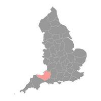 somerset mapa, cerimonial município do Inglaterra. vetor ilustração.